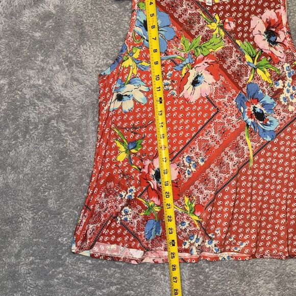 Johnny Was Bamboo Martha Floral Bandana Print Swing Tank Top Sleeveless Large - Picture 7 of 7